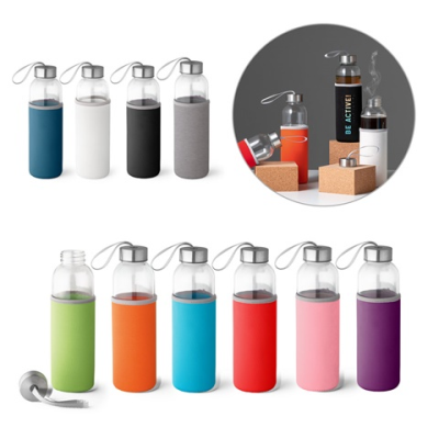 Picture of RAISE GLASS AND STAINLESS STEEL METAL SPORTS BOTTLE 520 ML.