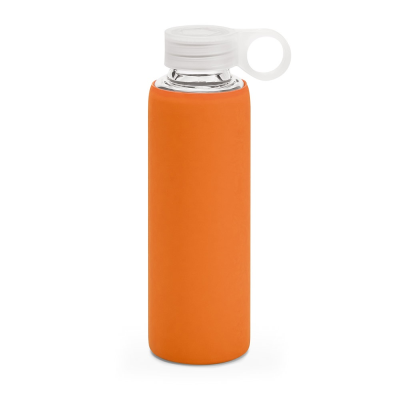 Picture of DHABI BOROSILICATE GLASS SPORTS BOTTLE 380 ML in Orange