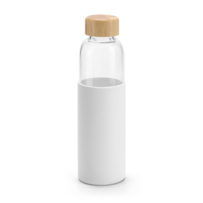Picture of DAKAR BAMBOO AND BOROSILICATE GLASS BOTTLE 600 ML in White