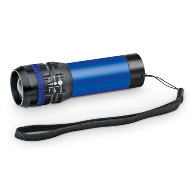 Picture of ZOOMIN ALUMINIUM METAL TORCH with Zoom Function with 3 Light Modes in Blue