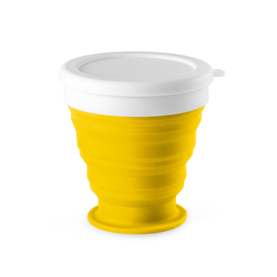 Picture of ASTRADA SILICON AND PP FOLDING TRAVEL CUP 250 ML in Yellow