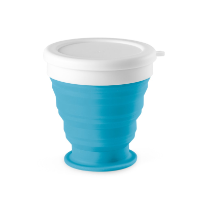 Picture of ASTRADA SILICON AND PP FOLDING TRAVEL CUP 250 ML in Light Blue