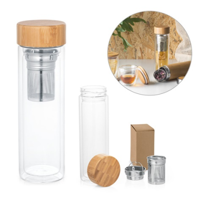 Picture of MAKAROVA BOROSILICATE GLASS BOTTLE with Infusers 490 Ml