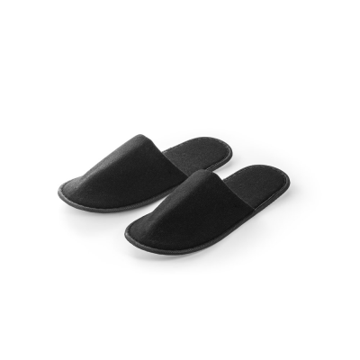 Picture of DANES UNISEX BEDROOM SLIPPERS in Polyester in Black