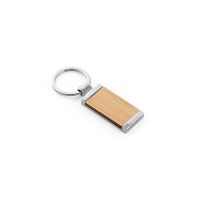 Picture of HOMER RECTANGULAR BAMBOO KEYRING in Natural
