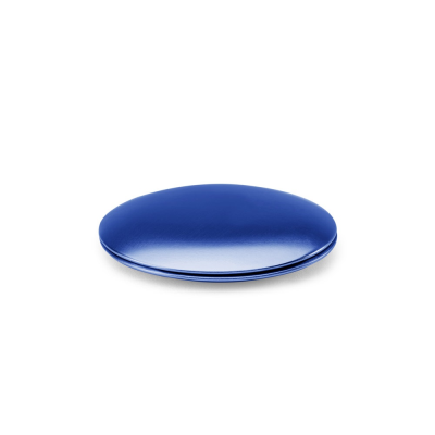 KAYLA DOUBLE-SIDED ROUND ALUMINUM MIRROR with Magnetic Closure in Royal Blue