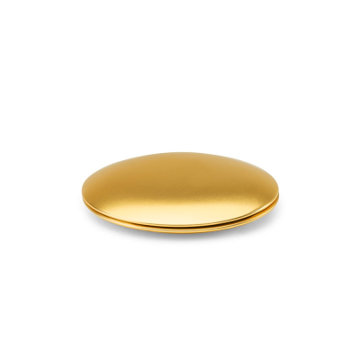 KAYLA DOUBLE-SIDED ROUND ALUMINUM MIRROR with Magnetic Closure in Golden