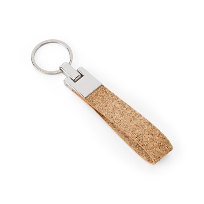 EVANS SET CONSISTING OF a BALL PEN AND KEYRING, BOTH in Metal & Cork in Natural