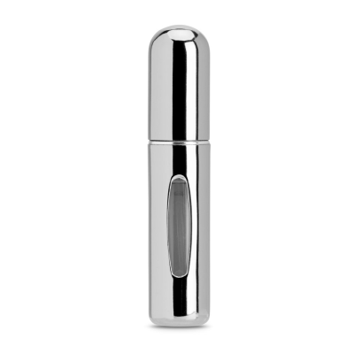 LINDEN ALUMINUM REFILLABLE PERFUME ATOMIZER DESIGNED FOR EASY REFILLING in Silver