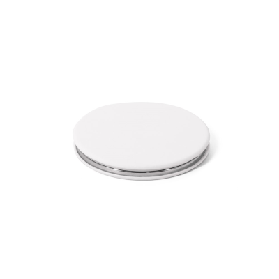 FREYA DOUBLE-SIDED ROUND MIRROR with Matte PU Exterior in White