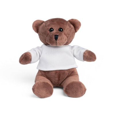 Picture of BEAR PLUSH TEDDY BEAR in a Tee Shirt in White