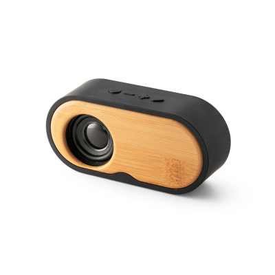 Picture of TILLY PORTABLE 3W SPEAKER with 5H Battery Life Made From Bamboo & Recycled ABS in Black