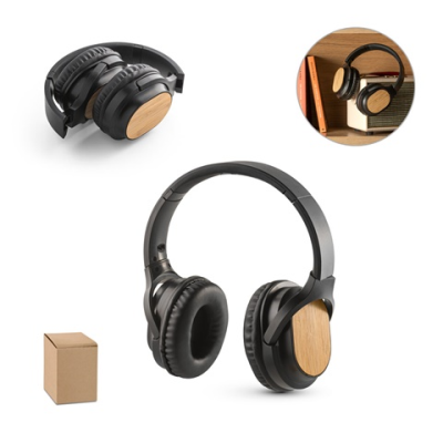 Picture of GOULD BAMBOO AND ABS CORDLESS HEADPHONES with Bt 50 Transmission.