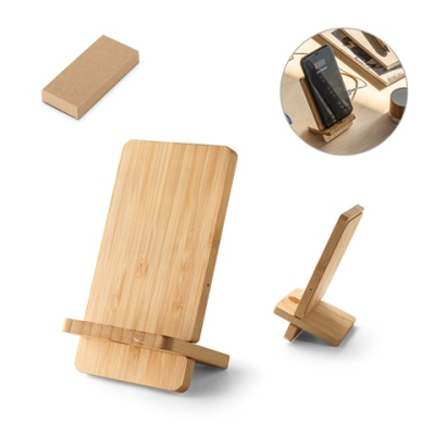 Picture of LANGE CORDLESS CHARGER AND BAMBOO SMARTPHONE HOLDER