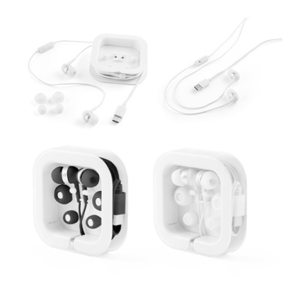 Picture of PRESLEY RECYCLED ABS EARPHONES with Built-In Microphone