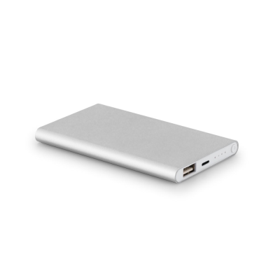 Picture of MARCET POWER BANK SLIM 4000 MAH in Recycled Aluminium Metal in Satin Silver