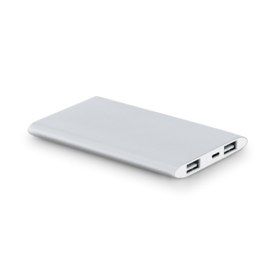 Picture of NOBEL POWER BANK 7200 MAH in Recycled Aluminium Metal in Satin Silver