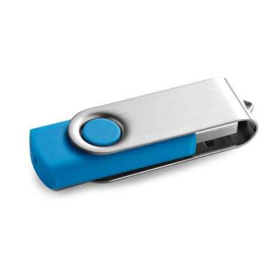 Picture of CLAUDIUS 4GB 4 GB USB FLASH DRIVE with Metal Clip in Light Blue