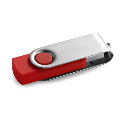 Picture of CLAUDIUS 8GB 8 GB USB FLASH DRIVE with Metal Clip in Red