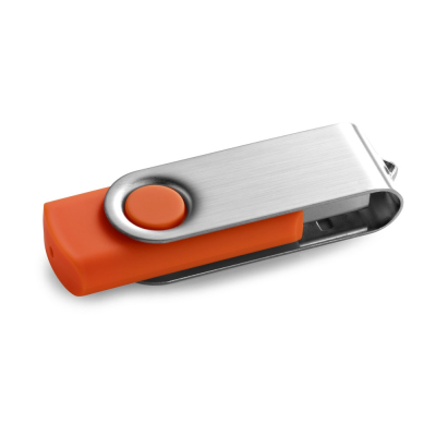 Picture of CLAUDIUS 8GB 8 GB USB FLASH DRIVE with Metal Clip in Orange