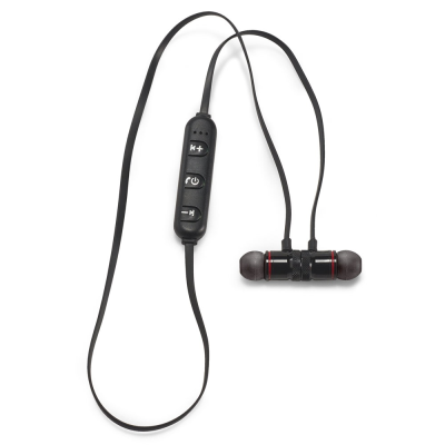 Picture of OTTO CORDLESS MAGNETIC EARPHONES with 3 Hours of Battery Life on Recycled ABS in Black