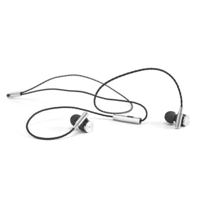 Picture of VIBRATION METAL AND ABS EARPHONES with Microphone in Silver
