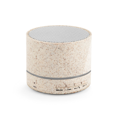 Picture of RE-LINEU 3W PORTABLE SPEAKER with 4H30m Battery Life in Straw Fibre & Recycled ABS in Natural