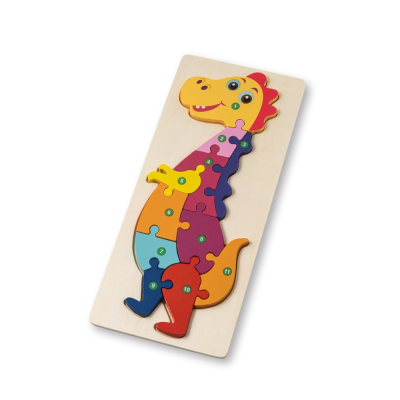 Picture of DIPLODOCO DINOSAUR-SHAPED PUZZLE in Pine Plywood in Light Natural