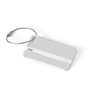 Picture of EMIL ALUMINIUM METAL LUGGAGE TAG in Satin Silver