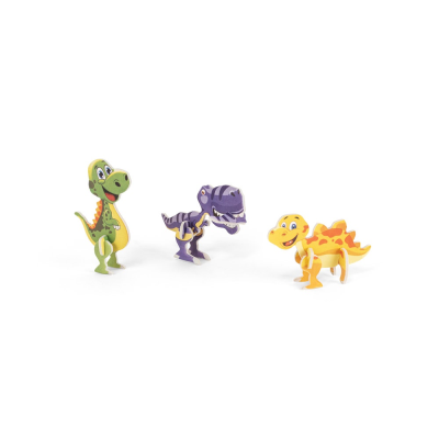 DINOSAURUS 3D PUZZLE in Paper Witth the Shape of a Dinosaur in Natural