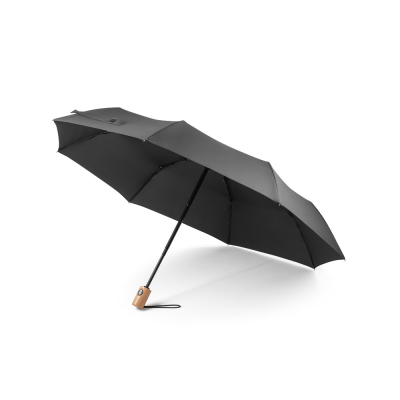 Picture of RIVER TELESCOPIC UMBRELLA in 190T Recycled Polyester in Black