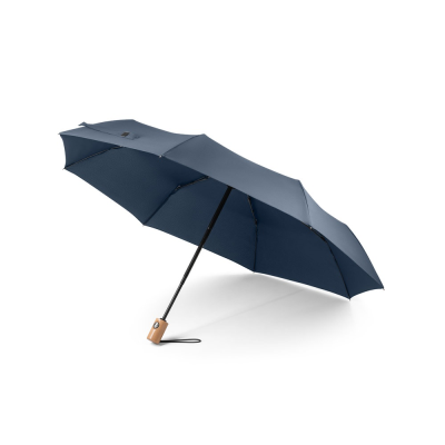 Picture of RIVER TELESCOPIC UMBRELLA in 190T Recycled Polyester in Blue