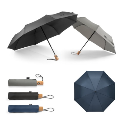 Picture of RIVER TELESCOPIC UMBRELLA in RPET & Wood Handle