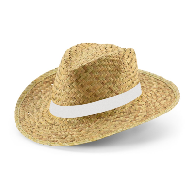 Picture of JEAN RIB NATURAL STRAW HAT in White