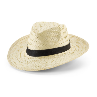 Picture of EDWARD POLI NATURAL STRAW HAT with Polyester Ribbon in Black