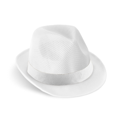 Picture of MANOLO POLI HAT in PP with White Polyester Ribbon in White