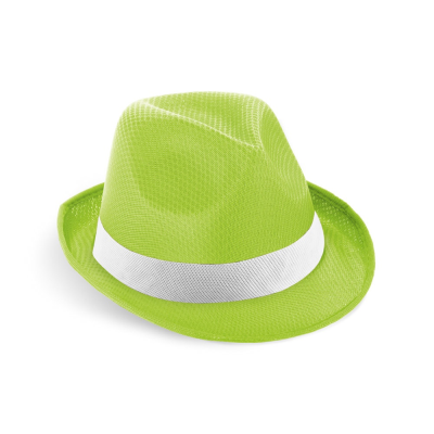 Picture of MANOLO POLI HAT in PP with White Polyester Ribbon in Pale Green
