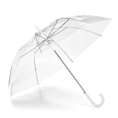 NICHOLAS CLEAR TRANSPARENT POE UMBRELLA with Automatic Opening in White