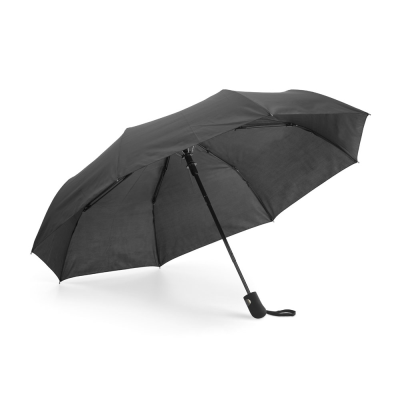 JACOBS 190T PONGEE FOLDING UMBRELLA with Automatic Opening in Black