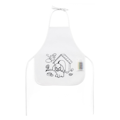 Picture of NILO CHILDRENS APRON FOR COLOURING in Non-Woven in White