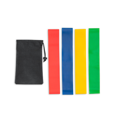 Picture of BURPEE SET OF ELASTICATED RESISTANCE BANDS with Non-Woven Pouch in Black
