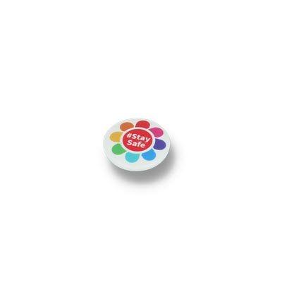 STAY SAFE BUTTON BADGE – 25MM CIRCLE.