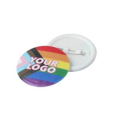 PRIDE RAINBOW 37MM PIN BADGE.