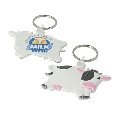 Picture of COW SHAPE FUNKEYS KEYRING.