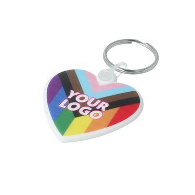 Picture of PRIDE RAINBOW HEART SHAPE KEYRING.