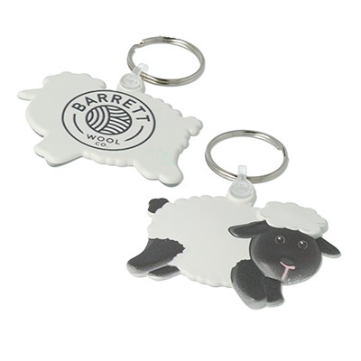 Picture of SHEEP SHAPE  FUNKEYS KEYRING.