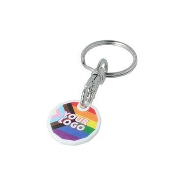 Picture of PRIDE RAINBOW 12 SIDED £1 TROLLEY COIN KEYRING