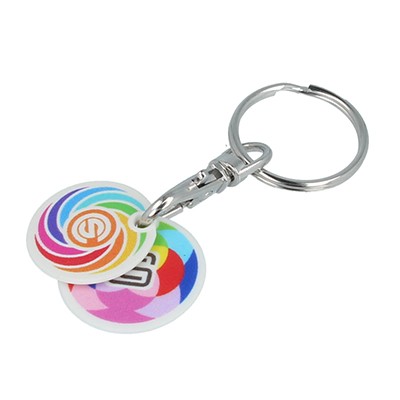 Picture of €1 AND €2 EURO TROLLEY COIN KEYRING.
