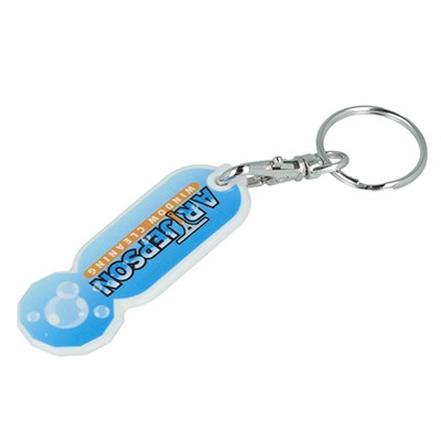 Picture of £1 RECTANGULAR TROLLEY STICK KEYRING.