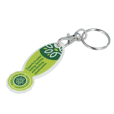 Picture of £1 OVAL TROLLEY STICK KEYRING.